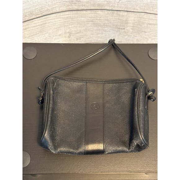 Fendi Vintage Black Leather Small Handbag With Dust Bag Italy - Picture 2 of 10